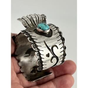 OLD Pawn Native American Sterling Silver 925 Turquoise Watch Bracelet